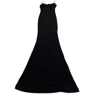 Lo+Jayne The Maxi Corded Straps Ribbed Dress in Onyx